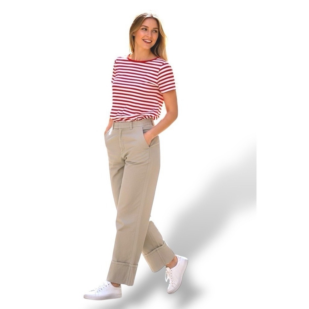 Song Of Style High Waist Khaki Cotton Twill Wide Leg Chinos Sz W30 L31